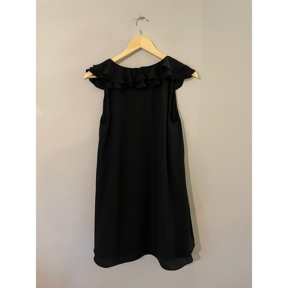 Amanda Uprichard Sleeveless Keyhole Flutter Collar Black Mini Dress - Picture 3 of 5